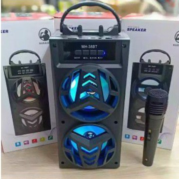 speaker bluetooth karoke mh-38bt free mic karaoke