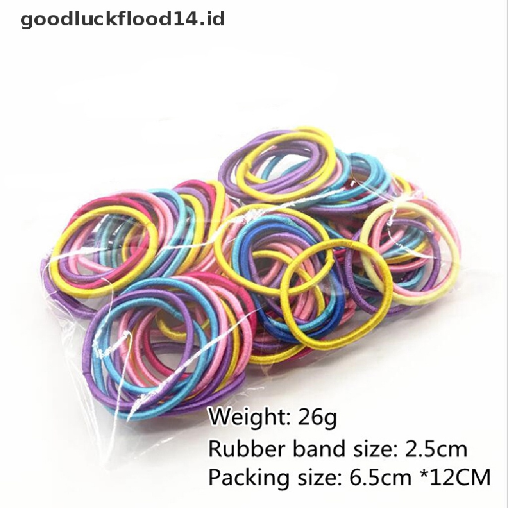 [OOID] 100pcs Girls Colorful Nylon Elastic Hair Bands Children Ponytail Holder Scrunchi ID