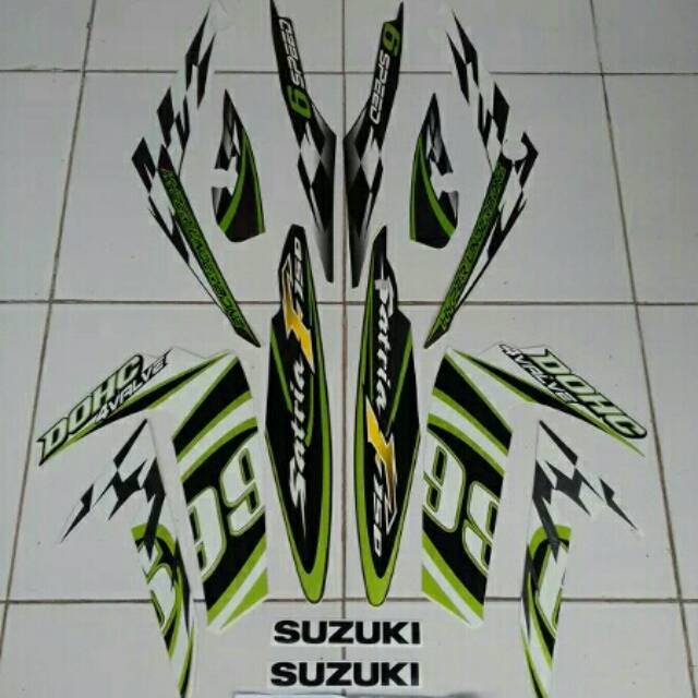 Stiker Satria Fu 2012/2013 putih hijau