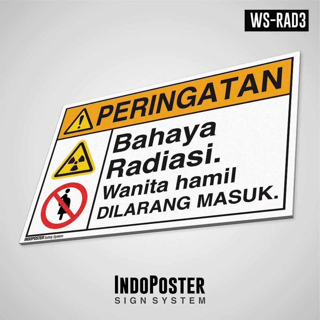 

Safety Sign Rambu K3 PVC ANSI Bahaya Radiasi Wanita Hamil Dilarang Masuk