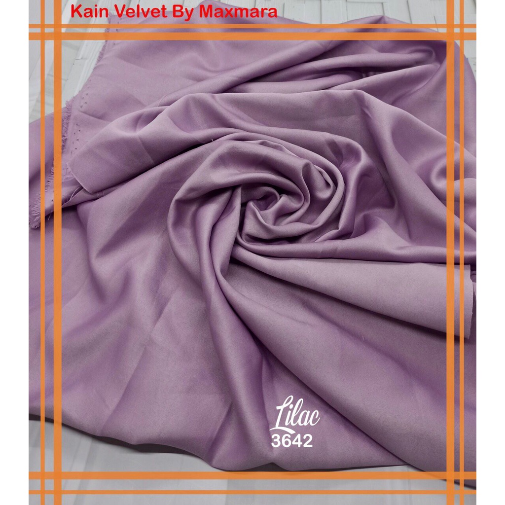 Bahan Multi Kain Satin saten Velvet maxmara Polos bridesmaid Meteran Super A Grade-3642 lilac