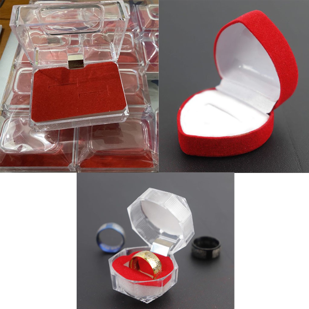 Tempat Cincin Kotak/Love Kecil/Segi8/segi4 - AKRILIK