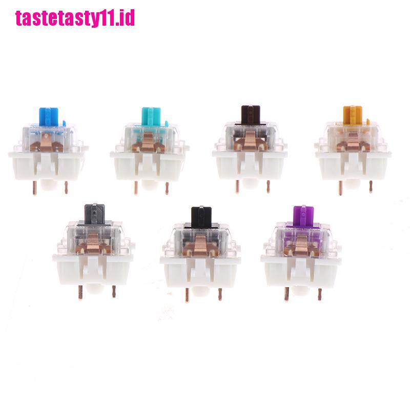 10pcs / lot outemu mx switches 3 pin keyboard Mekanikal Warna Hitam Biru Coklat