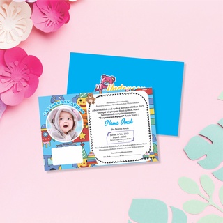 Jual Undangan Aqiqah / Tasyakuran / Ultah Custom Design Elegan | Shopee