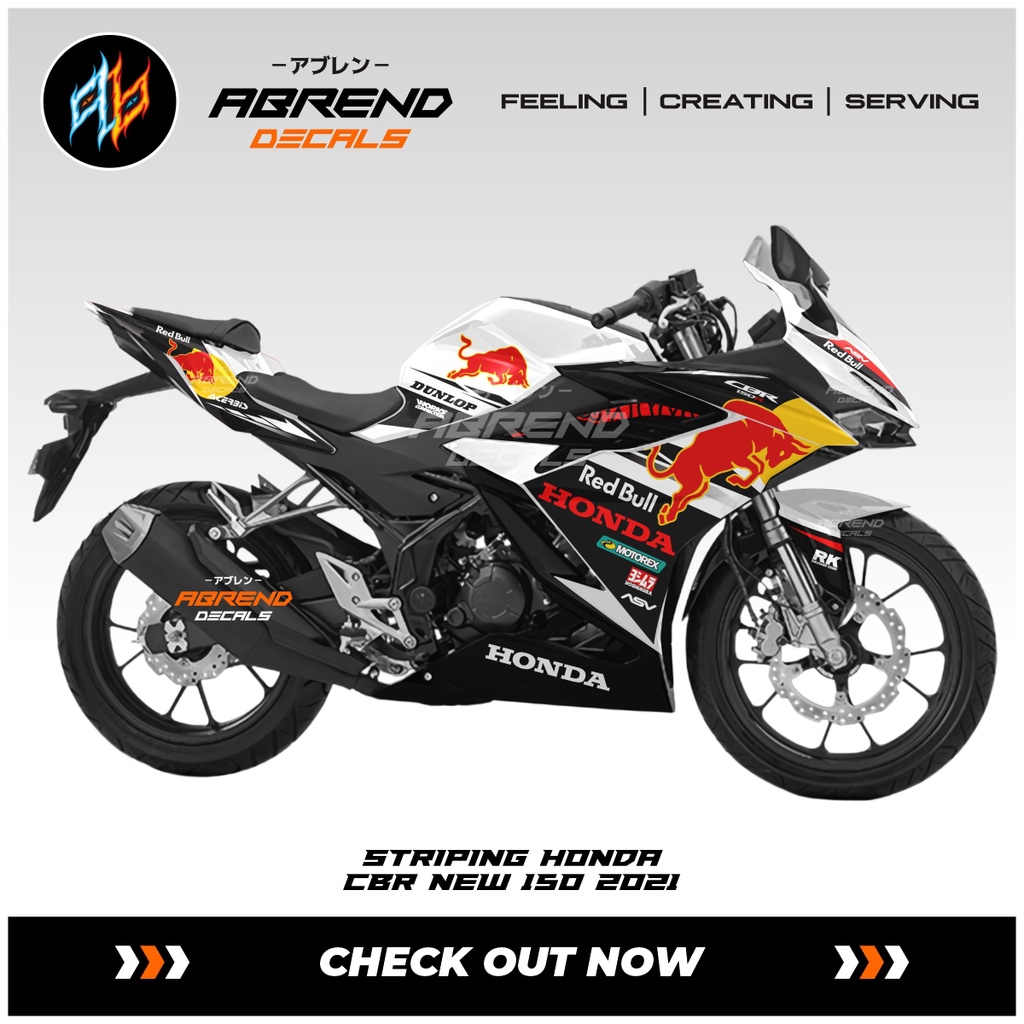 Stiker Striping CBR 150 New 2021 Redbull Sticker List Variasi Honda Cbr Custom Design