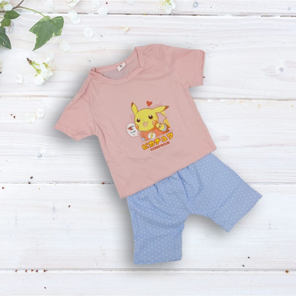 KAOS ANAK BAJU ANAK COWOK CEWEK CASUAL POKEMON UMUR 1 2 3