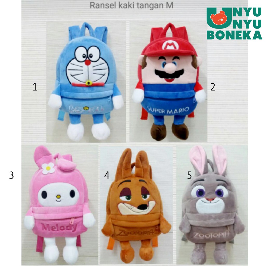 Tas ransel boneka superman spiderman ironman avengers impor minion paw patrol kids mickey kuda pony