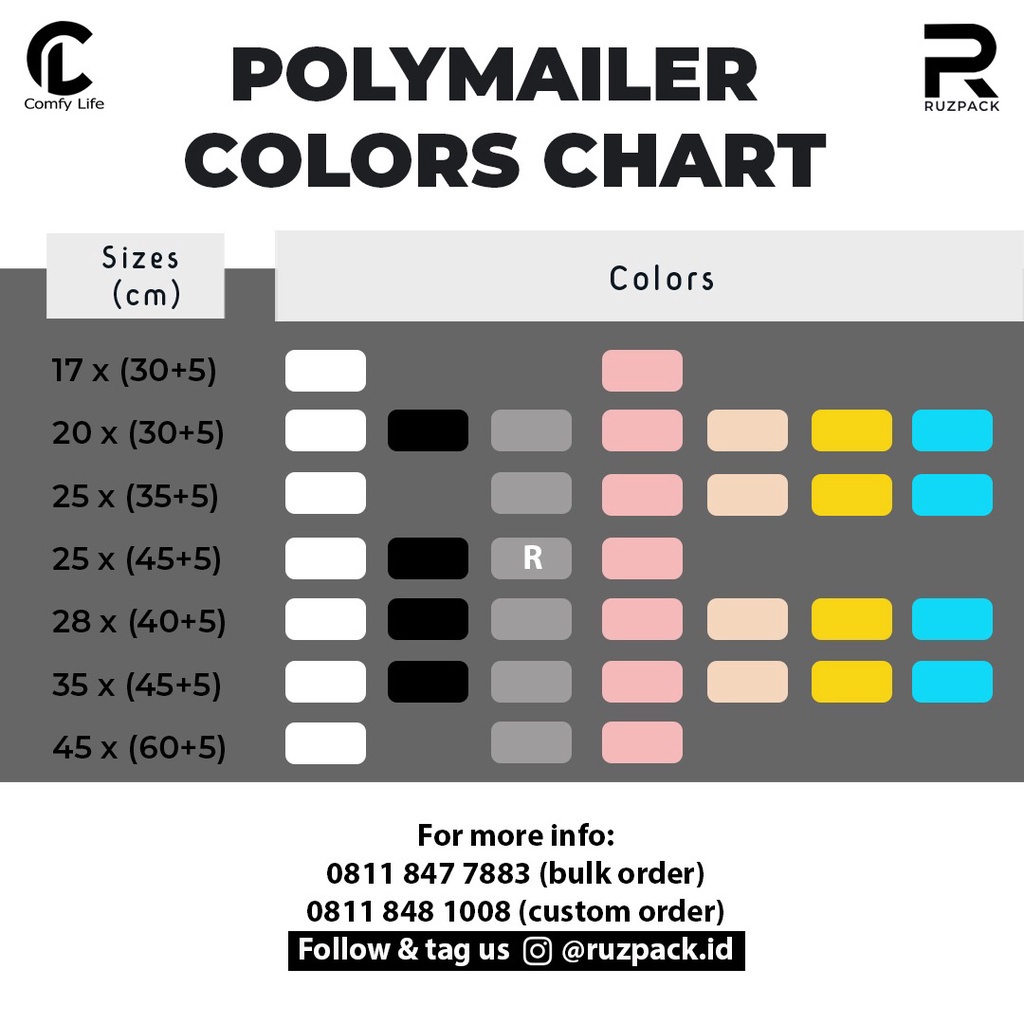 (1 Pc) 20 x 30 +5cm Polymailer Plastik Packaging Kantong Packing