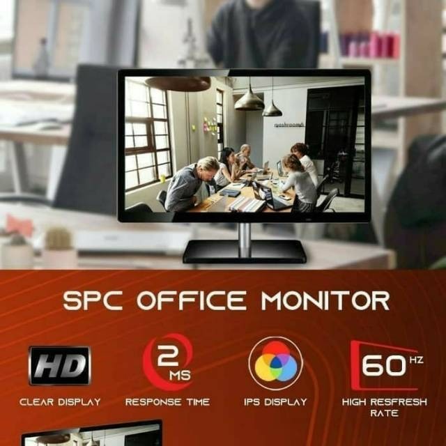 MONITOR LED 19 INCH SPC/BLACK PANTHER MONITOR OFFICE/MONITOR DESAIN GARANSI RESMI 1 TAHUN