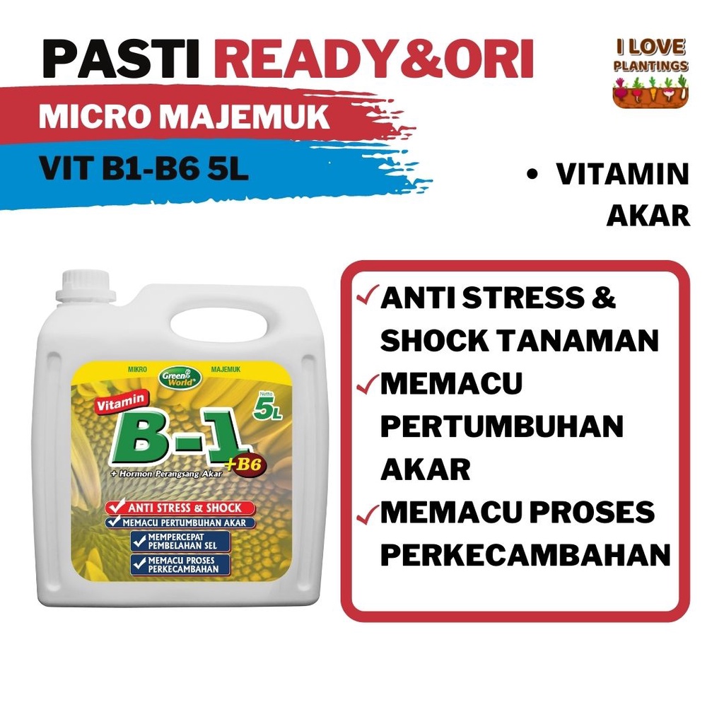 Vitamin Untuk Tanaman B1-B6 5 Liter
