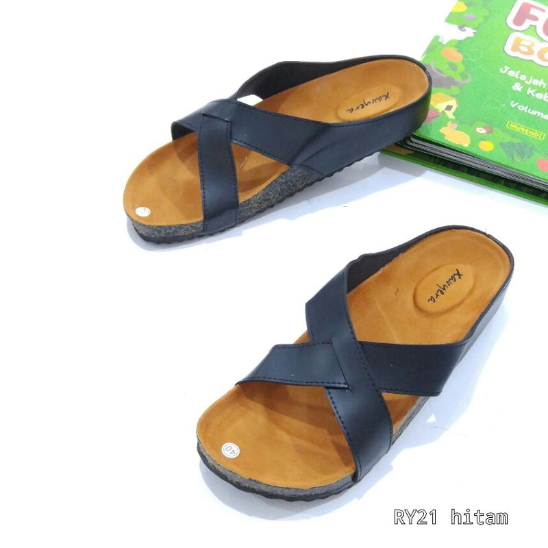 OBRAL CUCI GUDANG BORNEO SENDAL BIRKEN BAHAN SINTETIS RY21 BY XAVYER