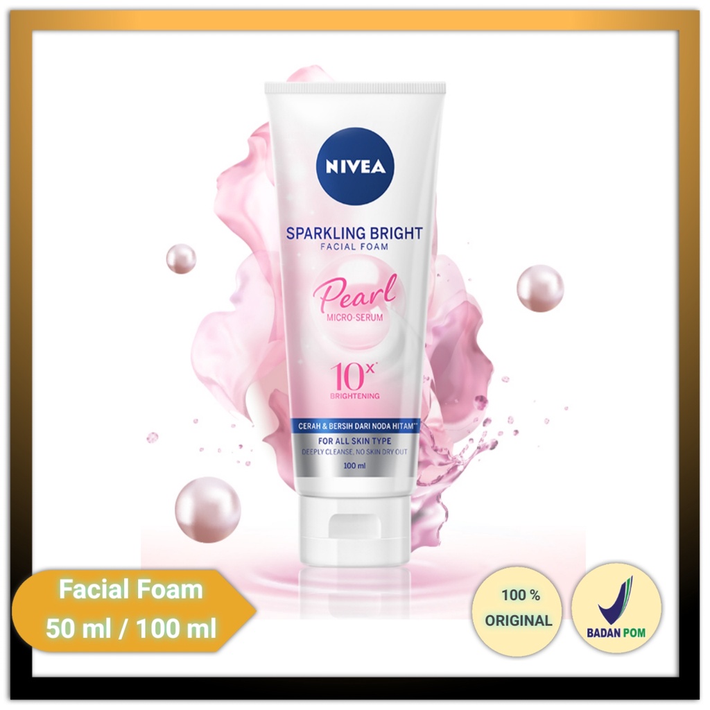 Nivea sparkling white whitening facial foam 50ml 100ml