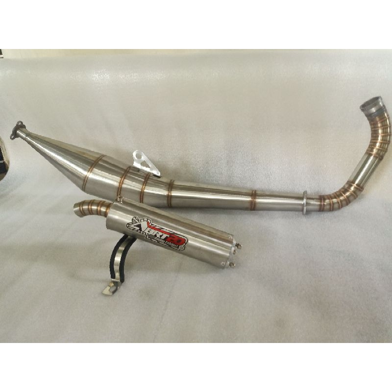 KNALPOT KOLONG SAMPING RX KING/K/SPESIAL STAINLES (BISA REQUEST LASER NAMA)