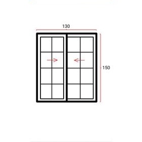 Jendela Sliding Aluminium Ornamen 130x150