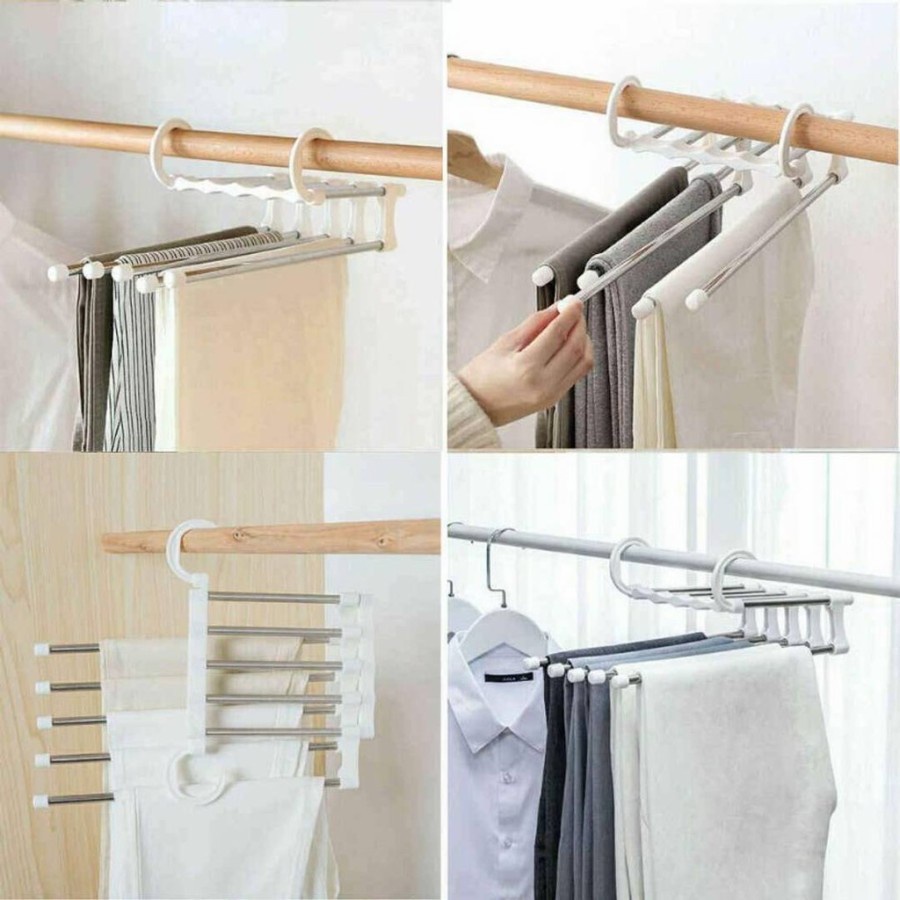 GripHook Hanger Stainless 5 in 1 - Trouser gantungan celana baju