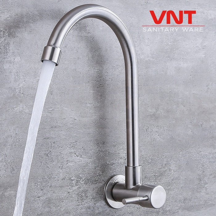 VNT Keran Cuci Piring Leher Angsa Stainless SUS304 Kran Sink Dapur Tembok