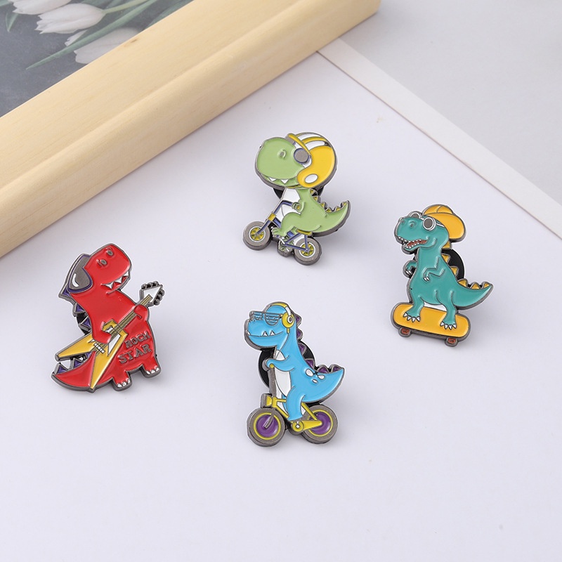 44 Gaya Bros Pin Desain Kartun Dinosaurus Untuk Aksesoris Pakaian