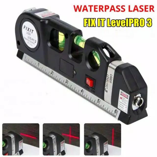 FIXIT LEVEL PRO3 Meteran Laser Infrared Waterpass Vertikal Horizontal manual 250cm