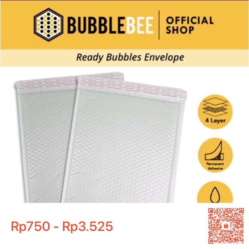 

Amplop Bubble,Kantong Bubble warna putih 18 x 23 cm