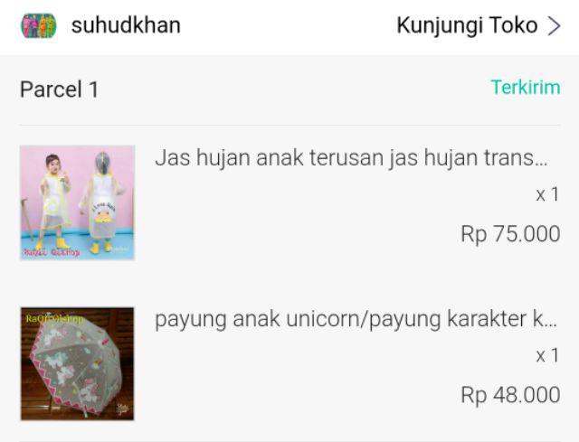 Payung Anak Unicorn/payung Karakter Kuda Pony