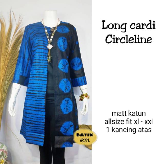 Long cardi circleline batik modern