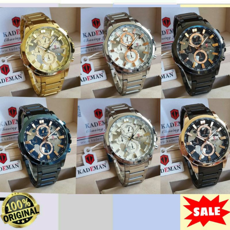 Jam tangan pria  Kademan K443G original garansi