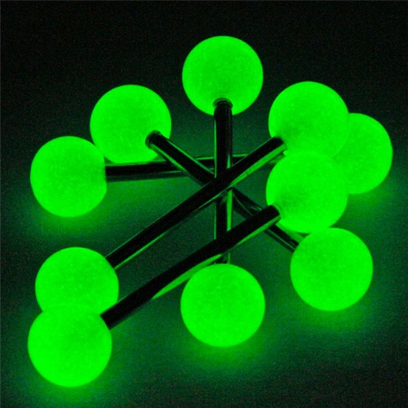 (Happy) 10pcs / Set Anting Tindik Lidah / Tubuh Bentuk Barbel Luminous