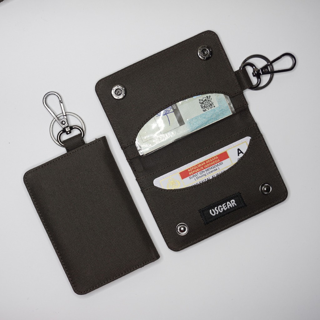 Dompet Lipat / Dompet STNK Mobil Motor / Dompet Kartu E-Money / Gantungan Kunci / Coklat - UGDS0004