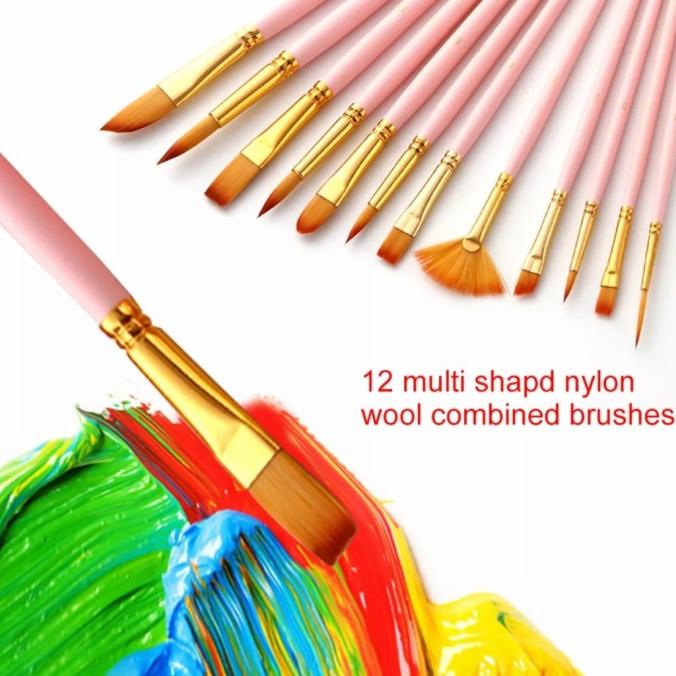 

Zhu Ting Painting Brush 12 pcs - Kuas Lukis 12 Pcs