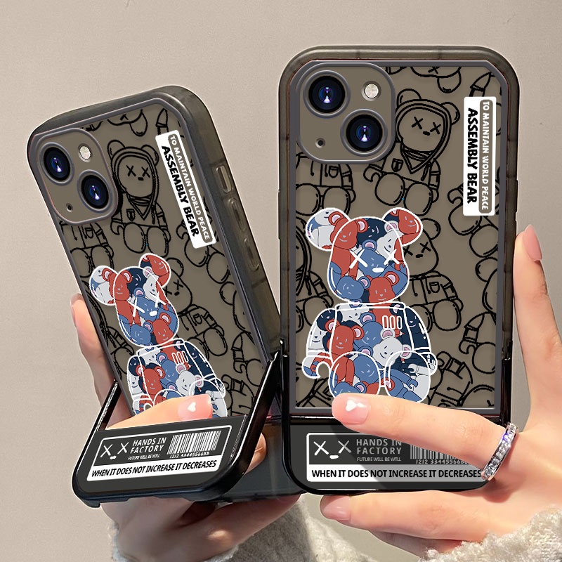 Soft Case TPU Transparan Motif Beruang Untuk IPhone 11 13 12 Pro Max XR XS 8 7 Plus 6 6S 7