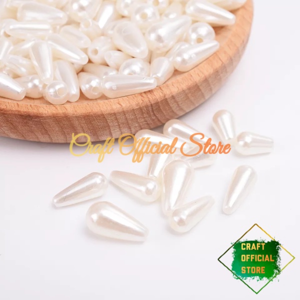 (50 Pcs) Manik Mutiara Tetes Manik Gading