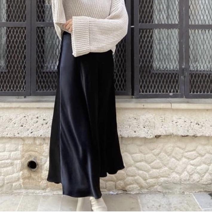 Viral 12.12 ROK PAYUNG PANJANG / SATIN SKIRT / ROK SATIN 아