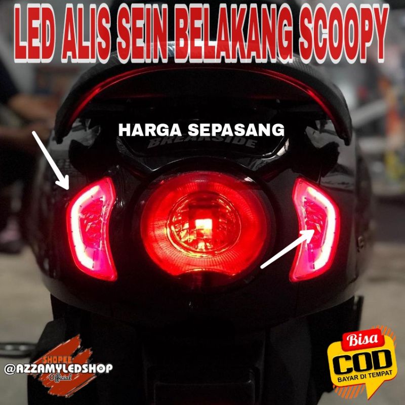 lampu motor DRL alis lampu alis sein sen belakang dan depan Honda Scoopy super terang no bintik