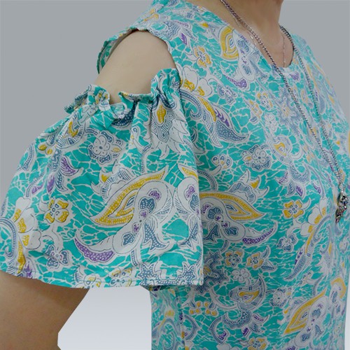 Lovely Flowery Cold Shoulder Blouse - TC