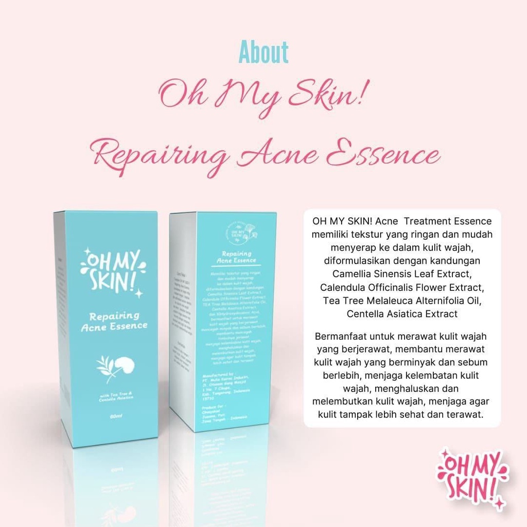 ESSENCE LIGHTENING GLOW &amp; ACNE REAPAIRING ESSENCE OhMySkin [DIST RESMI] Essence Wajah 60ml