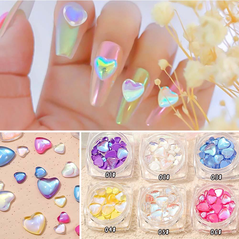AUGUSTINA Perhiasan Kuku Bentuk Hati Agustina|Color Fashion Charm DIY Hiasan Nail Art