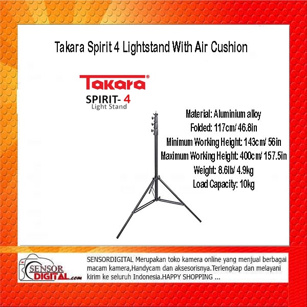 Takara Spirit 4 Lightstand With Air Cushion - Stand Lampu LED Tripod