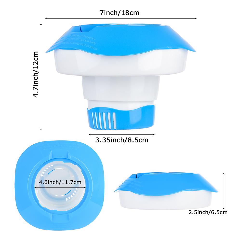 Dispenser Klorin Apung Kolam Atas Outdoor Bak Air Panas Muat Sampai Tab 3inci Chlorinator Optimal