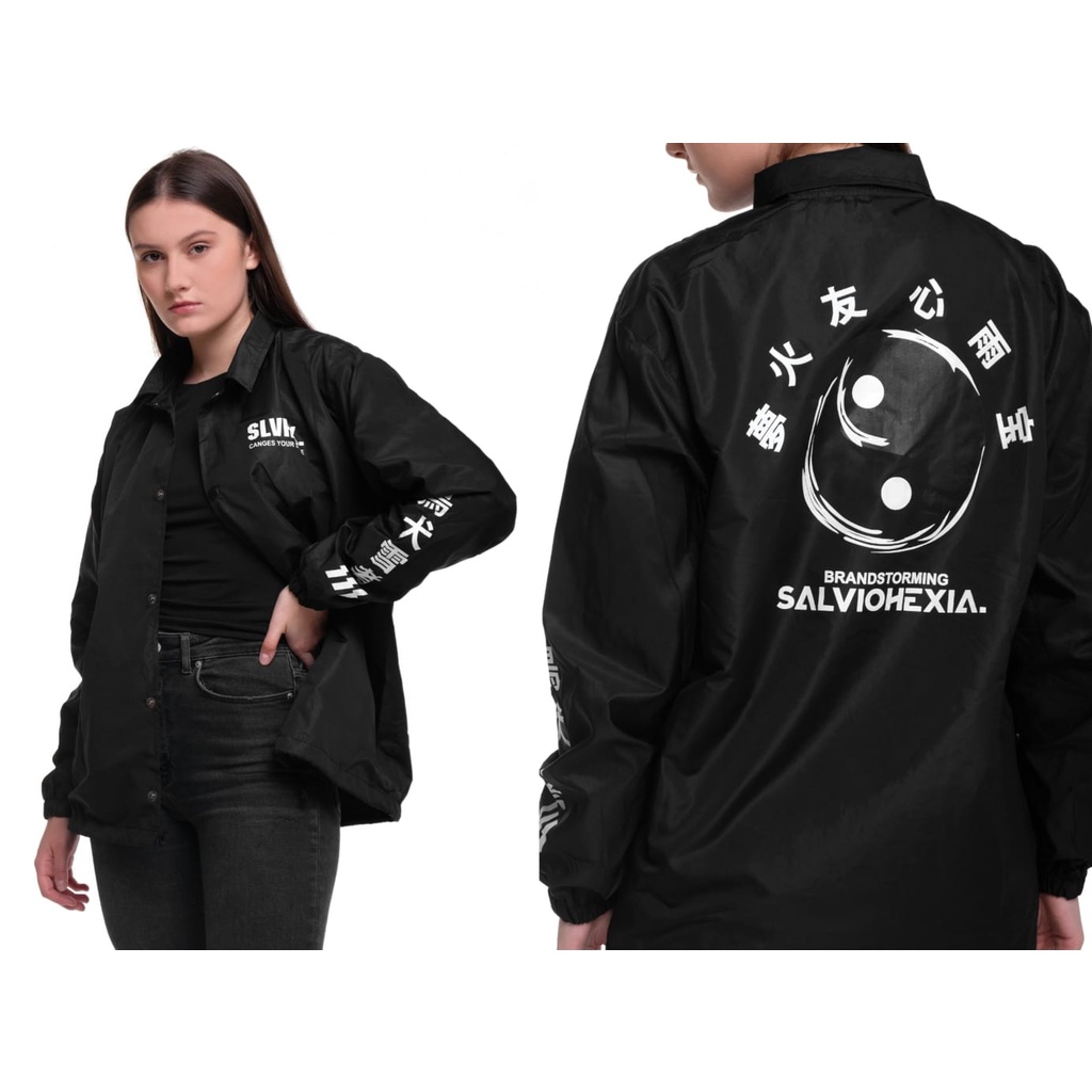 JAKET PRIA - JAKET COACH SALVIO HEXIA - JAKET WINDBREAKER - JAKET PARASUT PRIA - JAKET PARASUT-Hitam Yinyang Klise