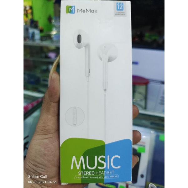 Earphone Headphone Headset MeMax EJ-C101 Harga Murah Suara Mewah