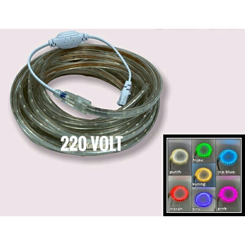 Led Strip 5050 meteran 220 volt lampu hias gypsum