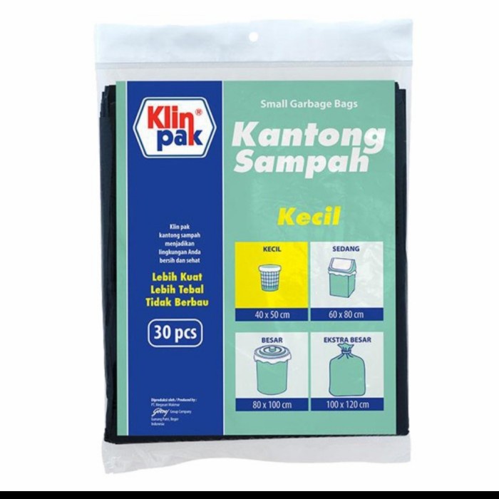 KLIN PAK 40x50 isi 30pc KANTONG PLASTIK SAMPAH PREMIUM MURAH GROSIR