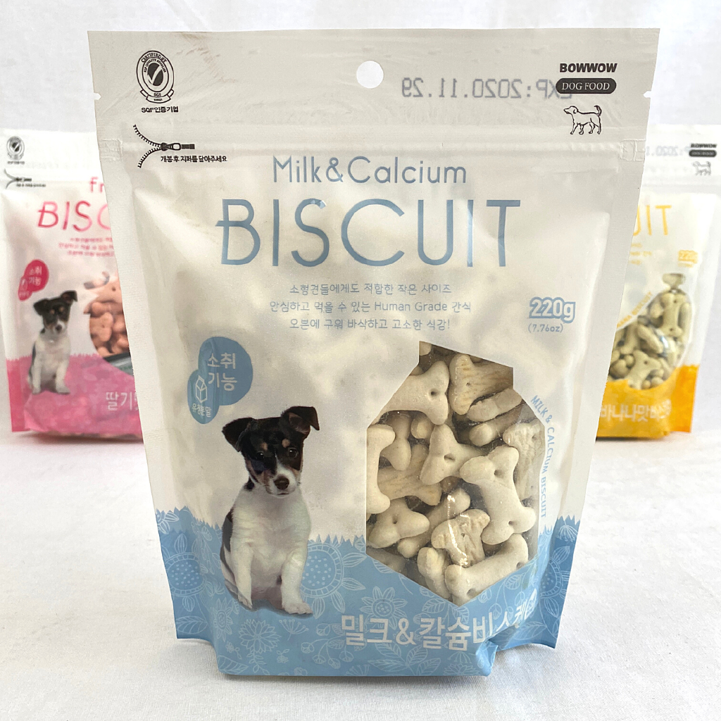 

BOWWOW Snack Anjing MILK And Calcium Biscuit 220g