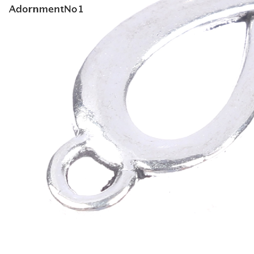 (AdornmentNo1) 20pcs Charms Link Simbol Infinity Warna Silver DIY