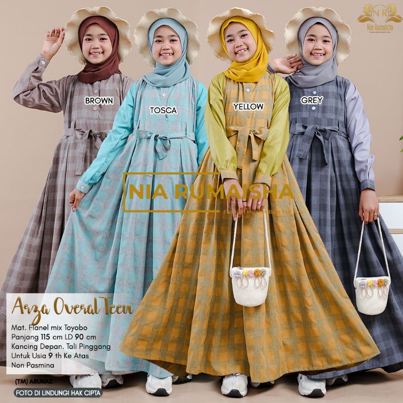 ARZA KIDS gamis muslim anak overal kids muslim original produk by nia rumaisha orinaura