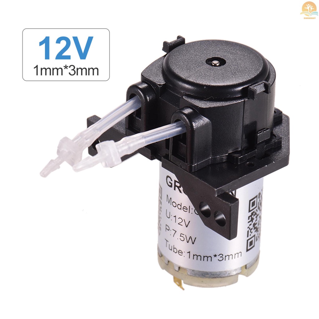 GROTHEN DC 12V Dosing Pump Peristaltic Pump Mini Water Liquid Pump Peristaltic Tube Head Self-Priming Function for Aquarium Lab Chemical Analysis Dosing Additives, L Style