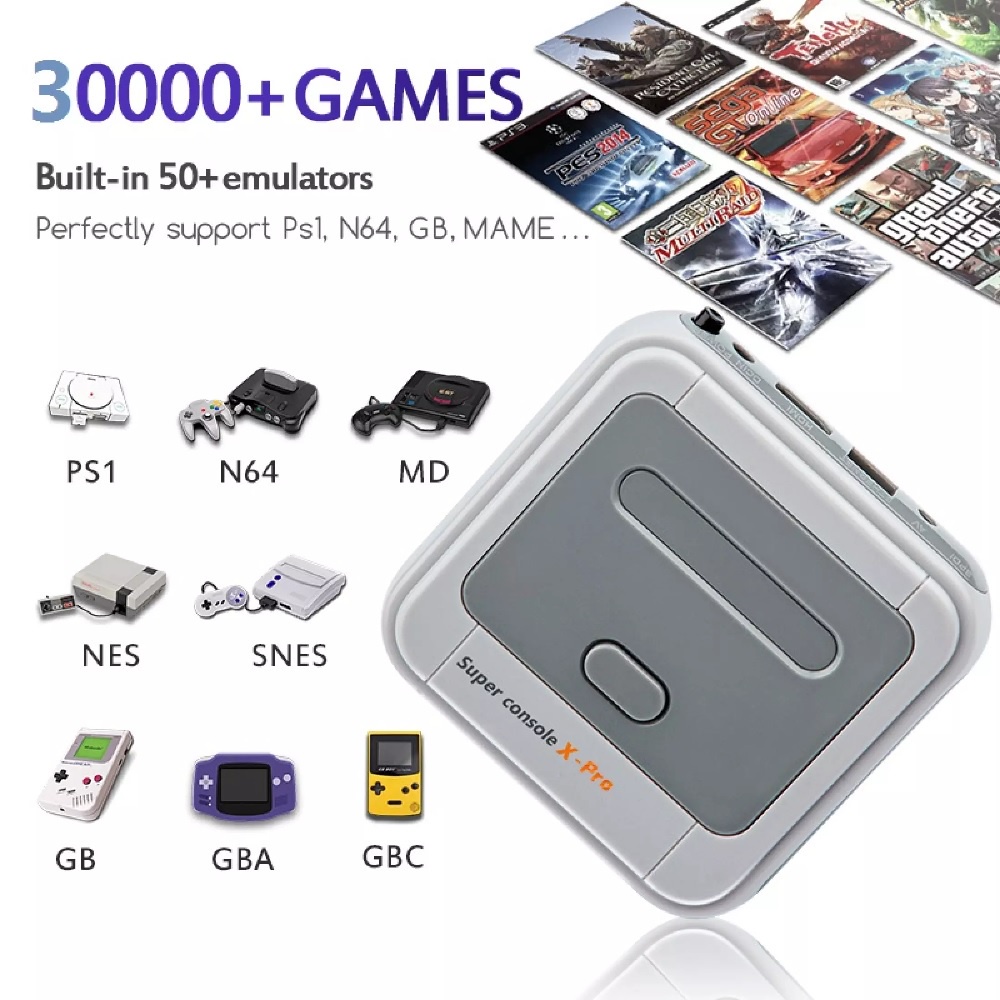 AKN88 - Super Console X-PRO 64GB - Retro Game Console Built-in 30000 Games