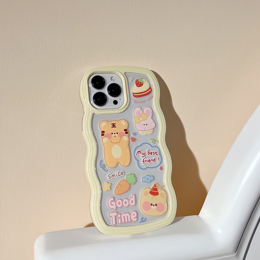 Soft Case Silikon Transparan Motif Harimau Kartun Untuk Iphone XS XR 11 12 13 PRO MAX