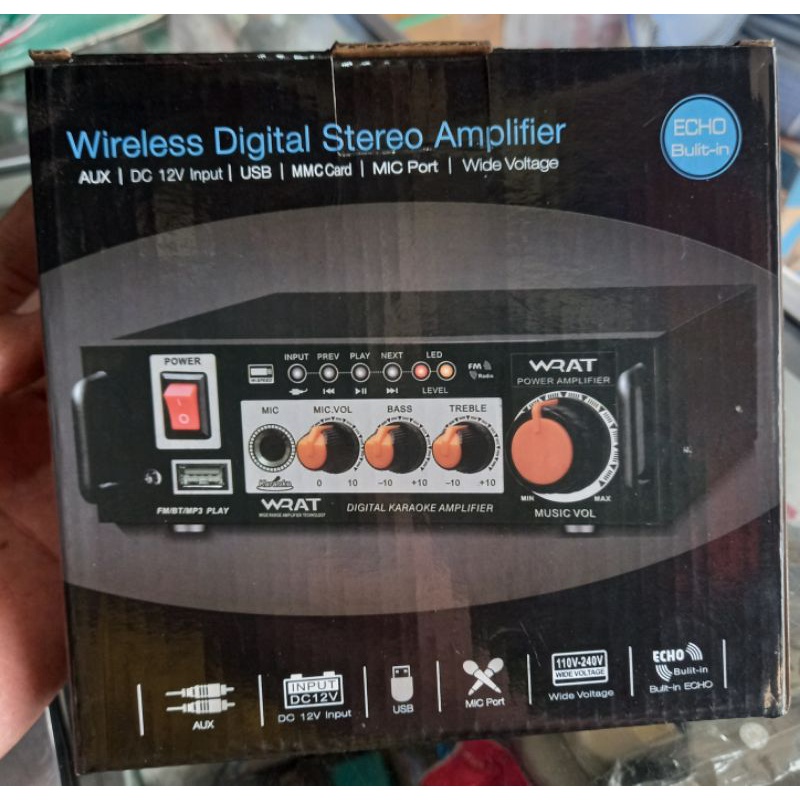 Amplifier fleco d-05 bluetooth stereo karaoke plus mp3 player plus fm radio