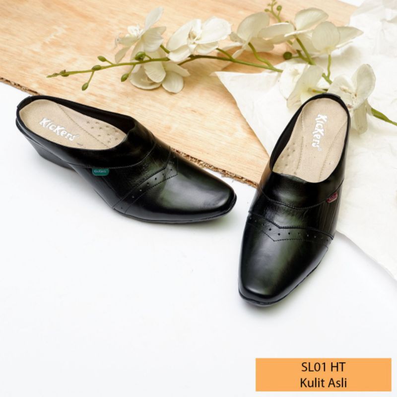PANTOFEL WANITA KULIT ASLI KICKERS
